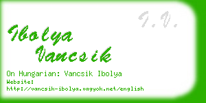 ibolya vancsik business card